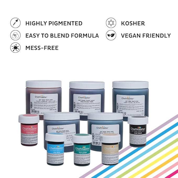 Chefmaster Ivory Gel Food Coloring | Vibrant Color | Professional-Grade Dye for Icing, Frosting, Fondant | Baking & Decorating | Fade-Resistant | Easy-to-Use | Made in USA | 1 oz