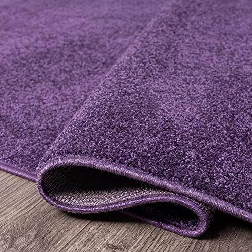 JONATHAN Y Haze Solid Low-Pile Purple 5' Round Indoor Area Rug, Coastal,Bohemian,Minimalist,Classic, Easy-Cleaning for Living Room,Bedroom,Kitchen,Pet Friendly,Non-Shedding (SEU100N-5R) - Image 5