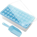 Silicone Ice Cube Tray with Leak-Proof Lid & Storage Bin for Freezer – BPA-Free 36-Piece Nugget Ice Molds, Spill-Resistant Cover & Ice Scoop Container Cover