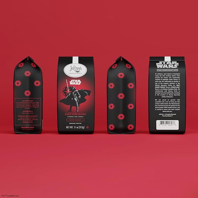 Joffrey's Coffee - STAR WARS™ Dark Side Blend, STAR WARS Licensed Coffee Collection, Artisan Dark Roast, Strong & Smooth Taste, Brew or French Press (Ground, 11oz)