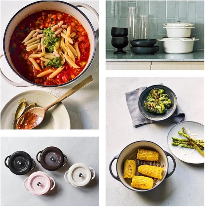 Vermicular Oven Pot | Non-Toxic Enameled Cast Iron Pot | 22cm (3.7 Qt) | Oven-safe | Induction-compatible | Dutch Oven | Made in Japan | Serves 3-4 | Pearl Brown