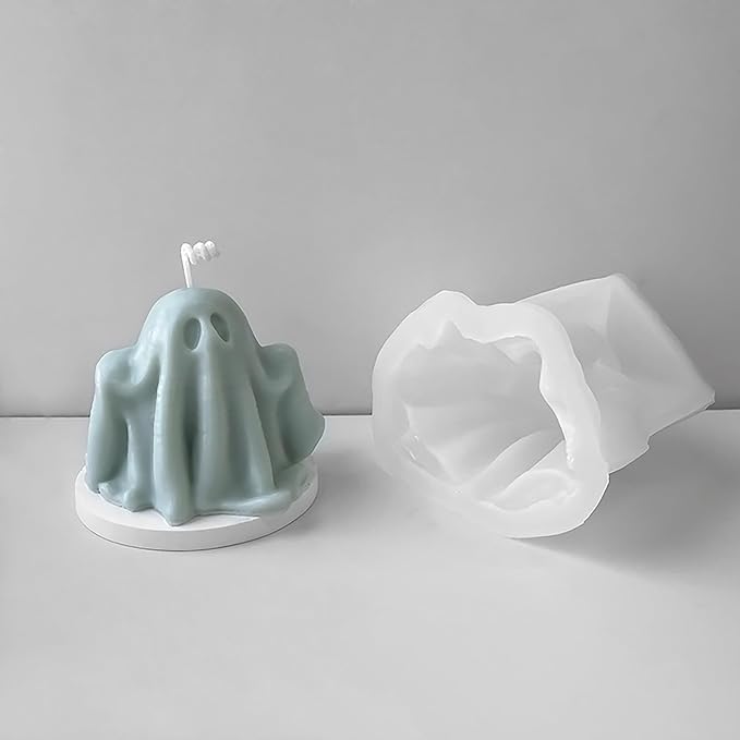 Halloween Molds Ghost Resin Mold - Resin Casting Silicone Molds for Home Decor & Candle Making Wave Spiral Mold