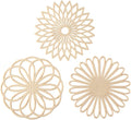 Set of 3 Silicone Trivet Mat - Table & Countertop Hot Pads - Non-Slip & Heat Resistant Modern Kitchen Pads for Pots & Pans, Beige