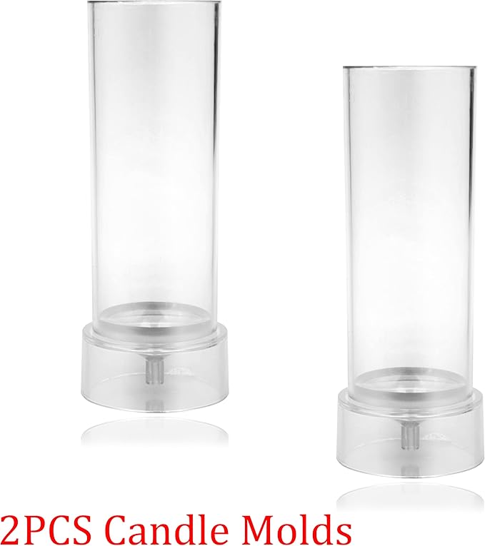 MILIVIXAY 2PCS Pillar Candle Mold -Height: 6.0inch,Diameter:2.0inch-30ft Long Wicks, 2pcs Wick Holders, a Mold Sealer and a Lead Wire Included as a Gift.