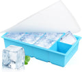 8 Grids Large Ice Cube Trays - Silicone Ice Cube Tray with Lid, Silicone Large Ice Cube Trays Easy Release, Silicone Ice Cube Molds Big Square Ice Maker Tray BPA Free for Cocktail, Whiskey, Coffee