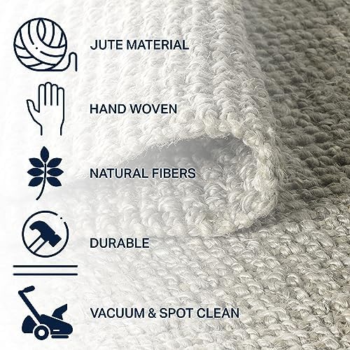 JONATHAN Y Pata Hand Woven Chunky Jute Gray 7x7 Square Indoor Area Rug, Bohemian, Rustic, Cottage, Easy-Cleaning for Living Room, Bedroom, Kitchen, Non-Shedding (NRF102C-7SQ) - Image 4