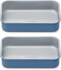 Caraway Nonstick 9” x 6.5” Small Rectangle Baking Pan Duo – Non-Toxic, PTFE & PFOA Free – Aluminized Steel Core – Deep Ceramic Baking Pan for Casseroles, Lasagna & More - Slate