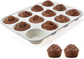Silicone Muffin Pan, Metal Reinforced Frame Cupcake Pan 12 Cups Regular Size Easy to Move in or Out of Oven Non-Stick (1)
