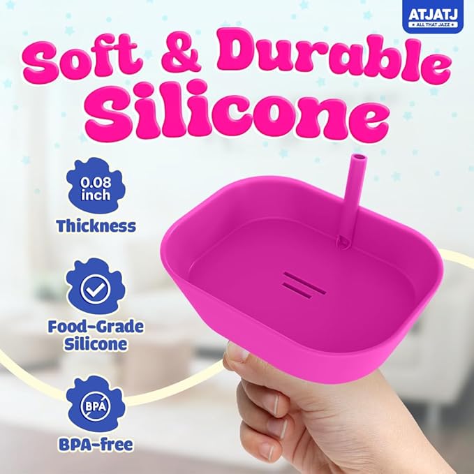 5 pcs Drip Free Popsicle Holders for Kids, Reusable Silicone Ice Cream Holder With Straw, Mess Free Popsicle Drip Catcher for Toddlers, Dishwasher Safe BPA Free, Fit Standard Stick Ice Pop (5 Colors)