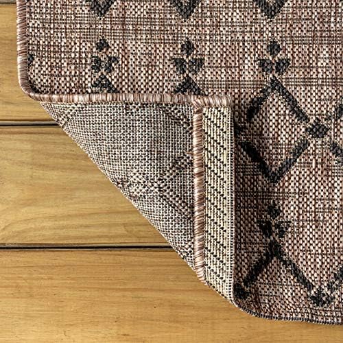 JONATHAN Y Moroccan Geometric Indoor Outdoor Area Rug 5X8 Natural/Black, Ourika Textured Weave for Backyard, Patio, Porch, Easy-Cleaning, High Traffic, Pet-Friendly, Non-Shedding (SMB108D-5) - Image 5