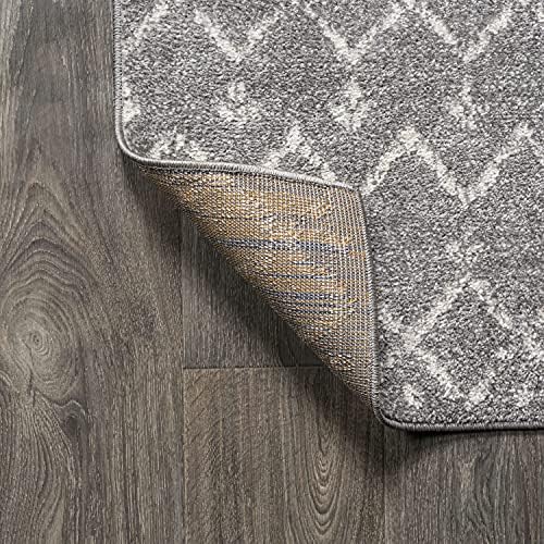 JONATHAN Y Boho Vintage Diamond Gray/Ivory Square Area Rug 9X9 ft, Moroccan Hype for Living Room, Bedroom, Kitchen, Office, Easy-Cleaning, High Traffic, Pet-Friendly, Non-Shedding (MOH101C-9SQ) - Image 5