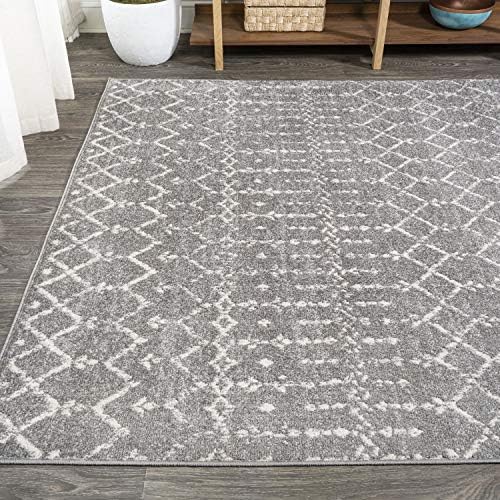 JONATHAN Y Boho Vintage Diamond Gray/Ivory Indoor Area Rug 3X5 ft, Moroccan Hype for Living Room, Bedroom, Kitchen, Office, Easy-Cleaning, High Traffic, Pet-Friendly, Non-Shedding (MOH101C-3) - Image 4