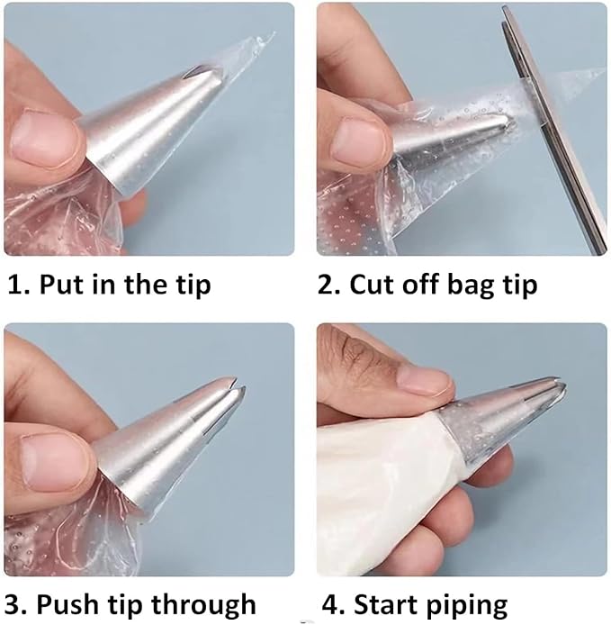 25 Inch Extra Large Piping Bags, AMBESTAR 100 Pieces Thick Disposable Anti Burst Icing Bags, Heavy Duty Icing Piping Bags Chocolate Royal Cupcake Cream Frosting Decorating Baking Supplies