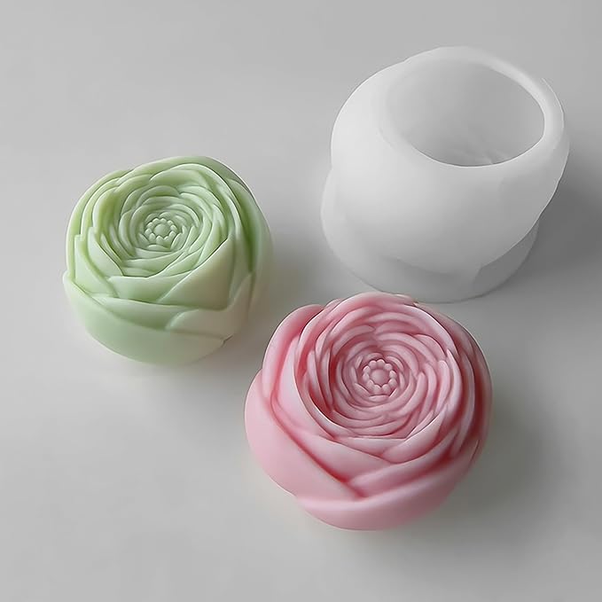 Rose Ball 3D Round Flower Peony Resin Casting Molds - Silicone Mold for Candle Making & Home Decor