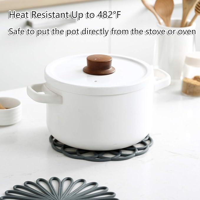 Set of 3 Silicone Trivet Mat - Table & Countertop Hot Pads - Non-Slip & Heat Resistant Modern Kitchen Pads for Pots & Pans, Pink