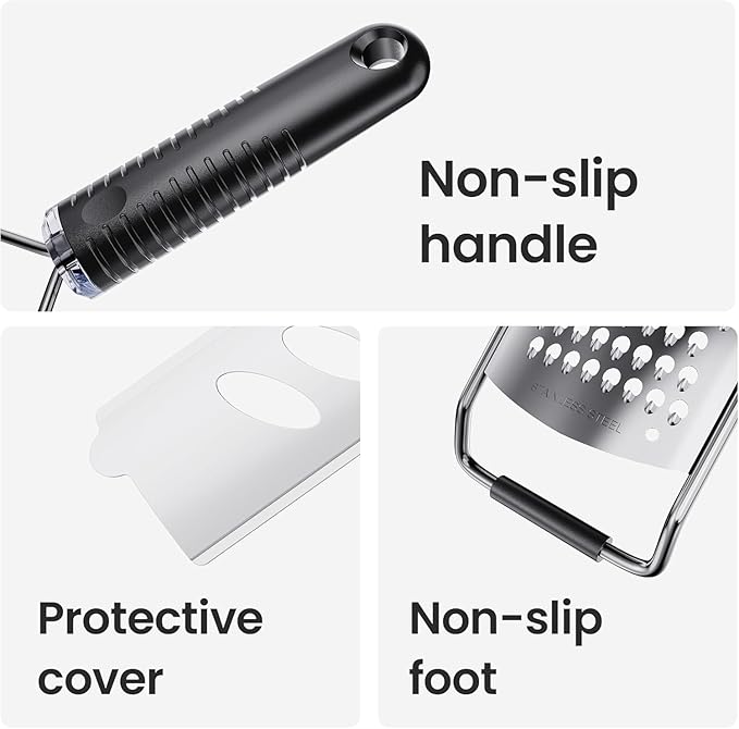 Cheese Grater with Non-Slip Handle, Lemon Zester, Extra Coarse Grater, 15in x 1.4in