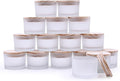 Thick Candle Jars for Making Candles 16 Pcs, 4 OZ Empty Jars with Wood Lids for Candle Making, Sample Container - Dishwasher Safe,Frosted White