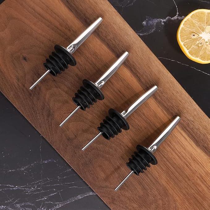 Pafusen 12 Pack Liquor Bottle Pourers, Liquor Pour Spout for Liquor Bottles, Stainless Steel Olive oil Dispenser Spout, Alcohol Pourer Spouts Dust Caps Covers, Sliver