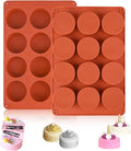 Round Chocolate Cookie Molds, 2PCS SAKOLLA Cylinder Silicone Mold for Chocolate Covered Oreos, Cake, Candy, Pudding, Mini Soap