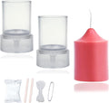 MILIVIXAY 2PCS Pillar Candle Mold -Height: 3.0inch,Diameter:2.0inch-30ft Long Wicks, 2pcs Wick Holders, a Mold Sealer and a Lead Wire Included as a Gift.