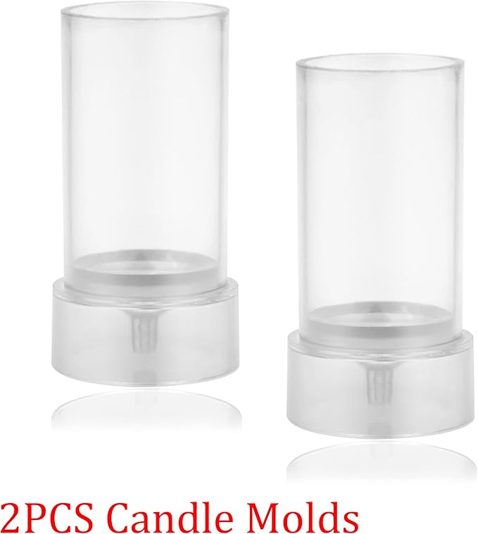 MILIVIXAY 2PCS Pillar Candle Mold -Height: 4.0inch,Diameter:2.0inch-30ft Long Wicks, 2pcs Wick Holders, a Mold Sealer and a Lead Wire Included as a Gift.