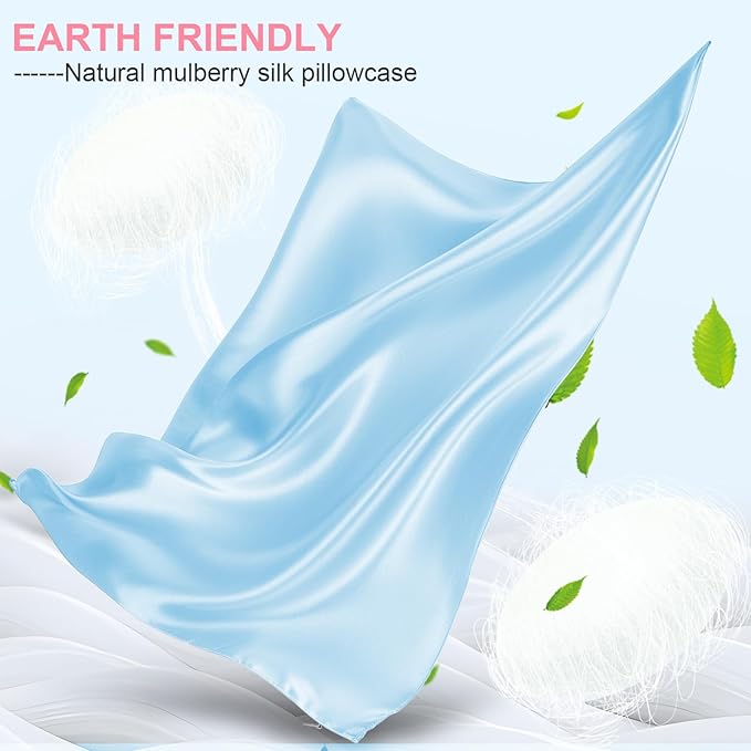 Mulberry Silk Pillow Cases 2 Pack King Size 20x36 Inches with Hidden Zipper, Ultra Smooth and Soft Breathable Cooling Silk Satin Pillowcase Set of 2, Better for Hair and Skin, Gifts for Women Men