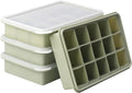 2 Tbsp Silicone Freezer Molds - Perfect for Storing Garlic, Herbs, Ginger, Pesto, Tomato Paste, Lemon Juice, Purees and More - Silicone Food Freezer Tray (Green 4 Pack)
