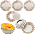 DATANYA Mini Tart Pans Removable Bottom 3 Inch, Carbon Steel Nonstick Quiche Pan Pie Tart Tin Mold, 0.8inches High for Baking Tartlets, Pies, Cakes, Cupcakes - Premium Champagne Gold 12PCS
