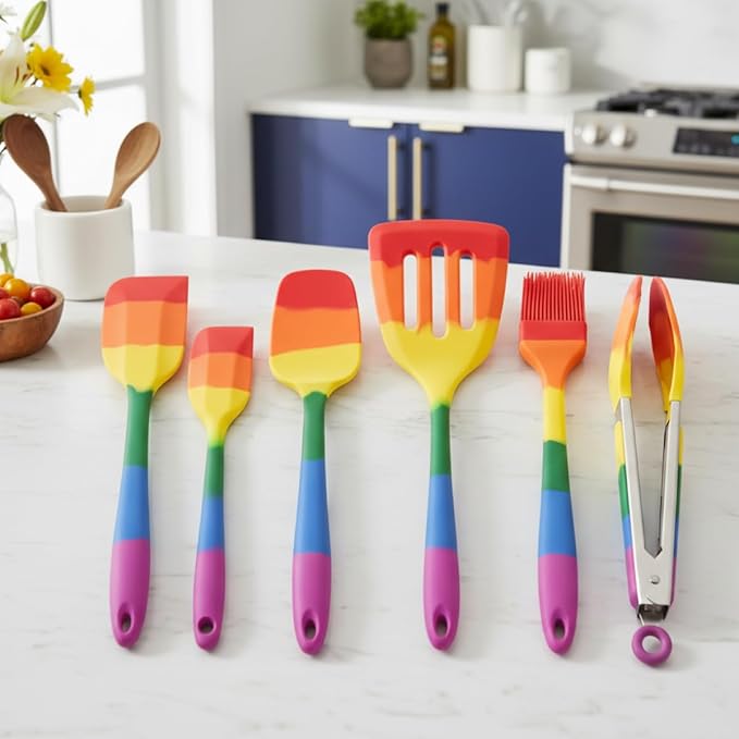 Cooking With Pride Non-Stick Pastry Brush, Heat-Safe Silicone With Iron Core, 8.5-Inch, Set of 2