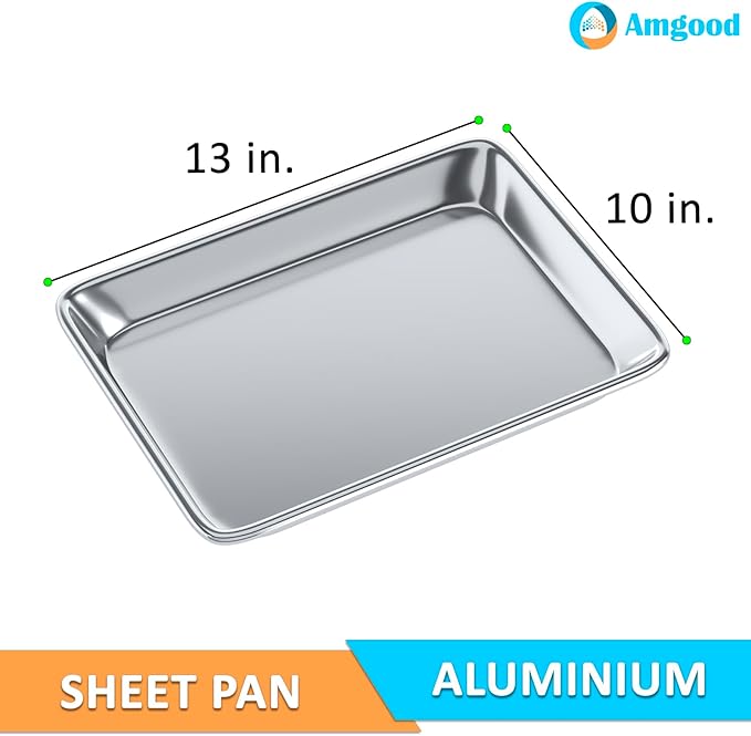 Pack of 12 | 10 in. x 13 in. Quarter Size Aluminum Bun. / Sheet Pan | Ideal for baking, roasting, cooling, prepping, or storing - a must-have in restaurants, bakeries, and busy kitchens.