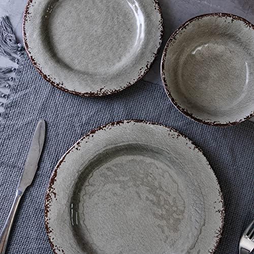 LEHAHA Farmhouse Melamine Dishes Dinnerware Set, Kitchen Dining Set for 4 - Image 4