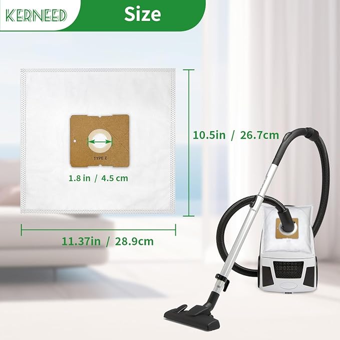 8 Pack Type Z HEPA Vacuum Bags for Riccar Moonlight, Pizzazz, Sunburst & Simplicity Jill, Jack, Snap Vacuum Cleaners, Part RZH-6/SZH-6