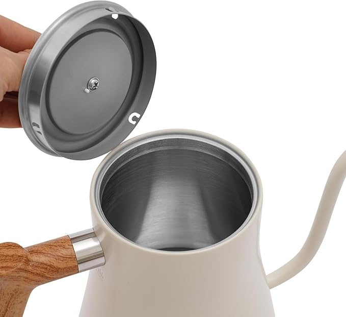 1200W Gooseneck Electric Kettle, Adjustable Temperature Constant Temperature Electric Kettle, 0.9L Pour Over Kettle for Coffee & Tea, Quick Heating, Stainless Steel Inner Lid (White)