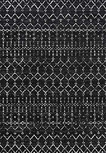JONATHAN Y Boho Vintage Diamond Black/Ivory Indoor Area Rug 5X8 ft, Moroccan Hype for Living Room, Bedroom, Kitchen, Office, Easy-Cleaning, High Traffic, Pet-Friendly, Non-Shedding (MOH101D-5) - Image 2