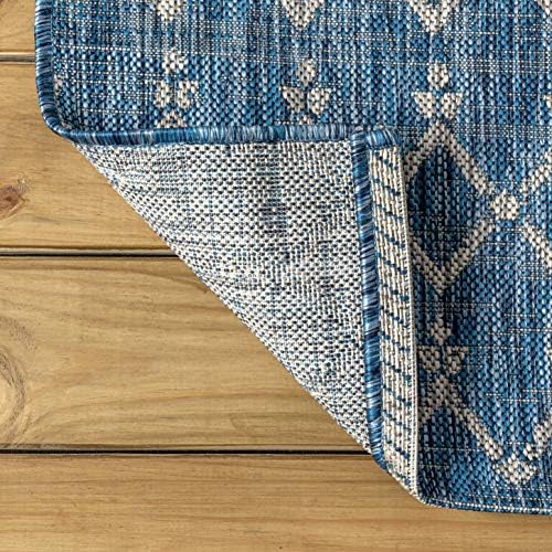 JONATHAN Y Moroccan Geometric Indoor Outdoor Area Rug 9X12 Navy/Light Gray, Ourika Textured Weave for Backyard, Patio, Porch, Easy-Cleaning, High Traffic, Pet-Friendly, Non-Shedding (SMB108B-9) - Image 5