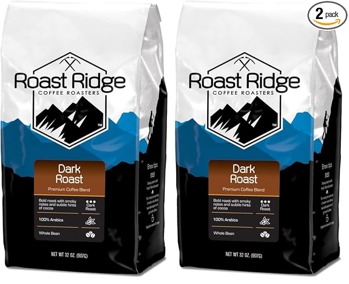 Roast Ridge Whole Bean Coffee, Dark Roast, 2 lb. (Pack of 2)