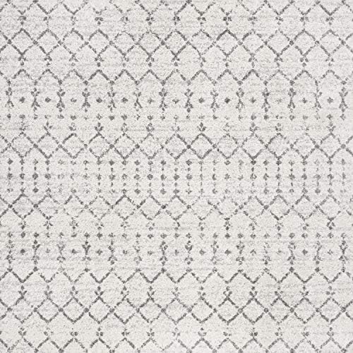 JONATHAN Y Boho Vintage Diamond Cream/Gray Square Area Rug 6X6 ft, Moroccan Hype for Living Room, Bedroom, Kitchen, Office, Easy-Cleaning, High Traffic, Pet-Friendly, Non-Shedding (MOH101B-6SQ) - Image 2
