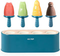 Popsicle Mold Set 4 Pieces Homemade Silicone Popsicle Maker Easy Release Ice Cream Molds Reusable DIY Pop Molds (Blue, WinterWonder Pops)