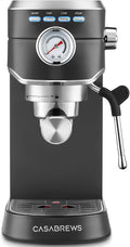 CASABREWS CM5418 Espresso Machine 20 Bar, Stainless Steel Espresso Maker with Milk Frother Steam Wand, Compact Cappuccino Machine for Home, Espresso Coffee Machine with Removable Water Tank, Black
