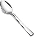 Dinner Spoons Set of 6, E-far 7.9 Inch Stainless Steel Soup Spoons Tablespoons for Home, Kitchen or Restaurant, Non-toxic & Mirror Polished, Squared Edge & Dishwasher Safe