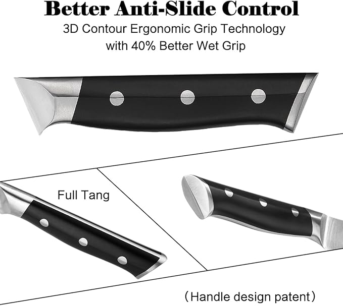 7 Inch Santoku Knife Sharp Knife Home Cooking Chef Gifts for Women Men: Sharp Kitchen Knife Ultra-Smooth Cutting Experience,All-Around Performance 50Cr15Mov Stainless Steel,Ergonomic Black Handle