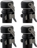 WOTOR Champagne&Wine Bottle Stoppers Stainless Steel with Food Grade Silicone, Leak Proof Keep Fresh Reusable Saver, Cork Suitable for Wine, Champagne, Cava, Prosecco and Sparkling (4 Pack Black）