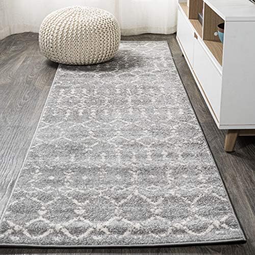 JONATHAN Y Boho Vintage Diamond Gray/Ivory Runner Rug 2X14 ft, Moroccan Hype for Living Room, Bedroom, Kitchen, Office, Easy-Cleaning, High Traffic, Pet-Friendly, Non-Shedding (MOH101C-214) by JONATHANY