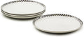 MACKENZIE-CHILDS Set of 4 Everyday Dinner Plates, Dishwasher- and Microwave-Safe, 10 Inches, Black-and-White Courtly Check