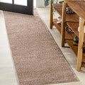 JONATHAN Y Haze Solid Low-Pile Beige Runner Rug 2x10, Coastal,Bohemian,Minimalist,Classic, Easy-Cleaning for Living Room,Bedroom,Kitchen,Pet Friendly,Non-Shedding (SEU100G-210) by JONATHANY