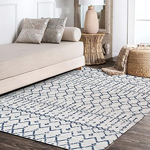JONATHAN Y Boho Vintage Diamond Cream/Navy Indoor Area Rug 9X12 ft, Moroccan Hype for Living Room, Bedroom, Kitchen, Office, Easy-Cleaning, High Traffic, Pet-Friendly, Non-Shedding (MOH101F-9) - Image 5