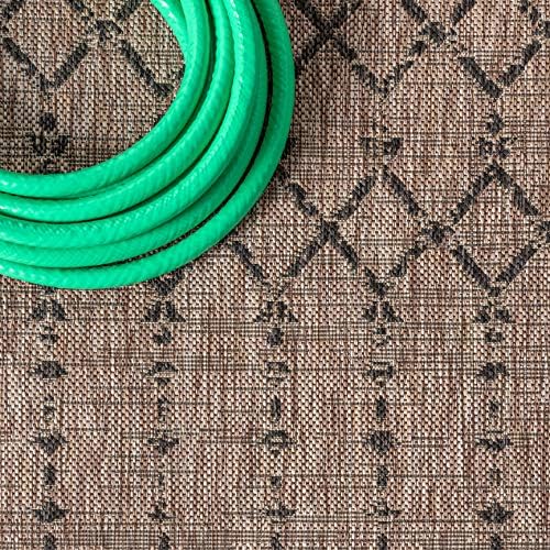 JONATHAN Y Moroccan Geometric Indoor Outdoor Square Area Rug 6X6 Natural/Black, Ourika Textured Weave for Backyard, Patio, Porch, Easy-Cleaning, High Traffic Pet-Friendly, Non-Shedding SMB108D-6SQ - Image 3