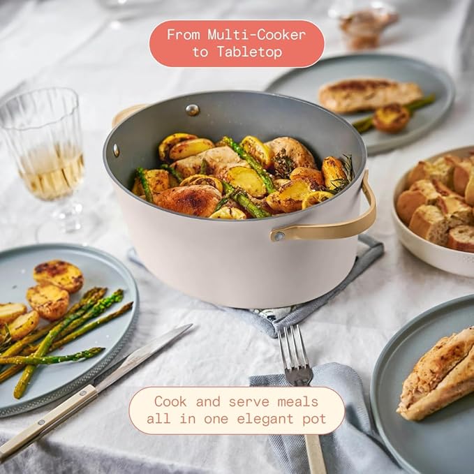 Beautiful 10-in-1 6Qt Electric Multi-Cooker with 7 Presets,Oven-Safe Pot & Lid,Sauté, Steam,Slow Cook,Slow Cooker, Simmer,Rice & More,Touch Display,Dishwasher Safe,Serves Up to 7(Porcini Taupe)