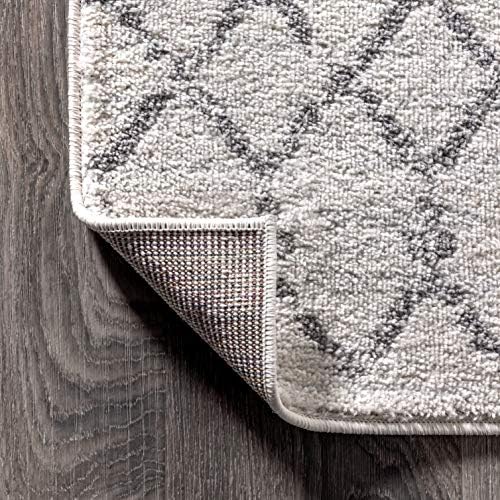 JONATHAN Y Boho Vintage Diamond Cream/Gray Round Area Rug 7 ft, Moroccan Hype for Living Room, Bedroom, Kitchen, Office, Easy-Cleaning, High Traffic, Pet-Friendly, Non-Shedding (MOH101B-7R) - Image 5