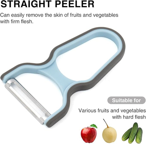 4-Piece Peeler Set with Straight, Serrated, and Julienne Peelers for Fruits, Vegetables, and Shredding，304 Stainless Steel
